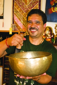 Alejandro Piedra and the Tibetan Singing Bowl at Tenzing's in Berkeley, CA